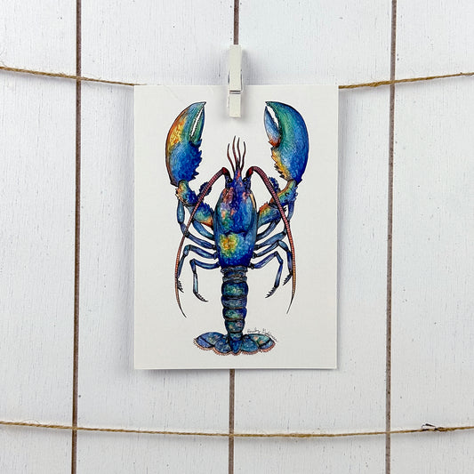 Blue Lobster Watercolor